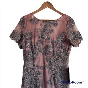 JS collections dusty pink with purple details maxi dress